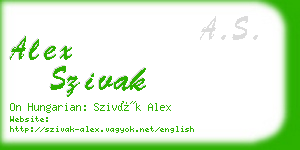 alex szivak business card